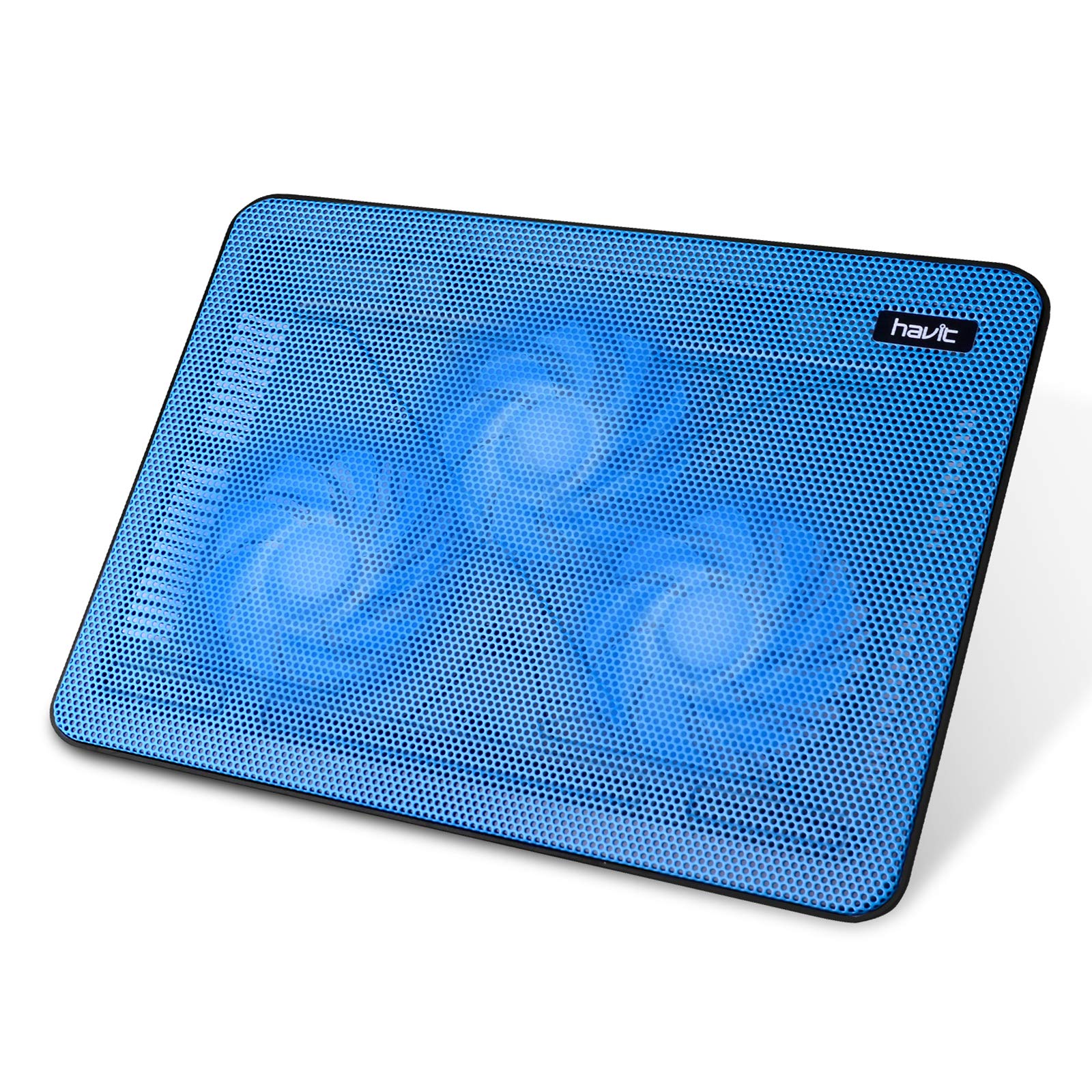 15.6-17 Inch Laptop Cooler Cooling Pad - Slim Portable USB Powered (3 Fans) (Blue)