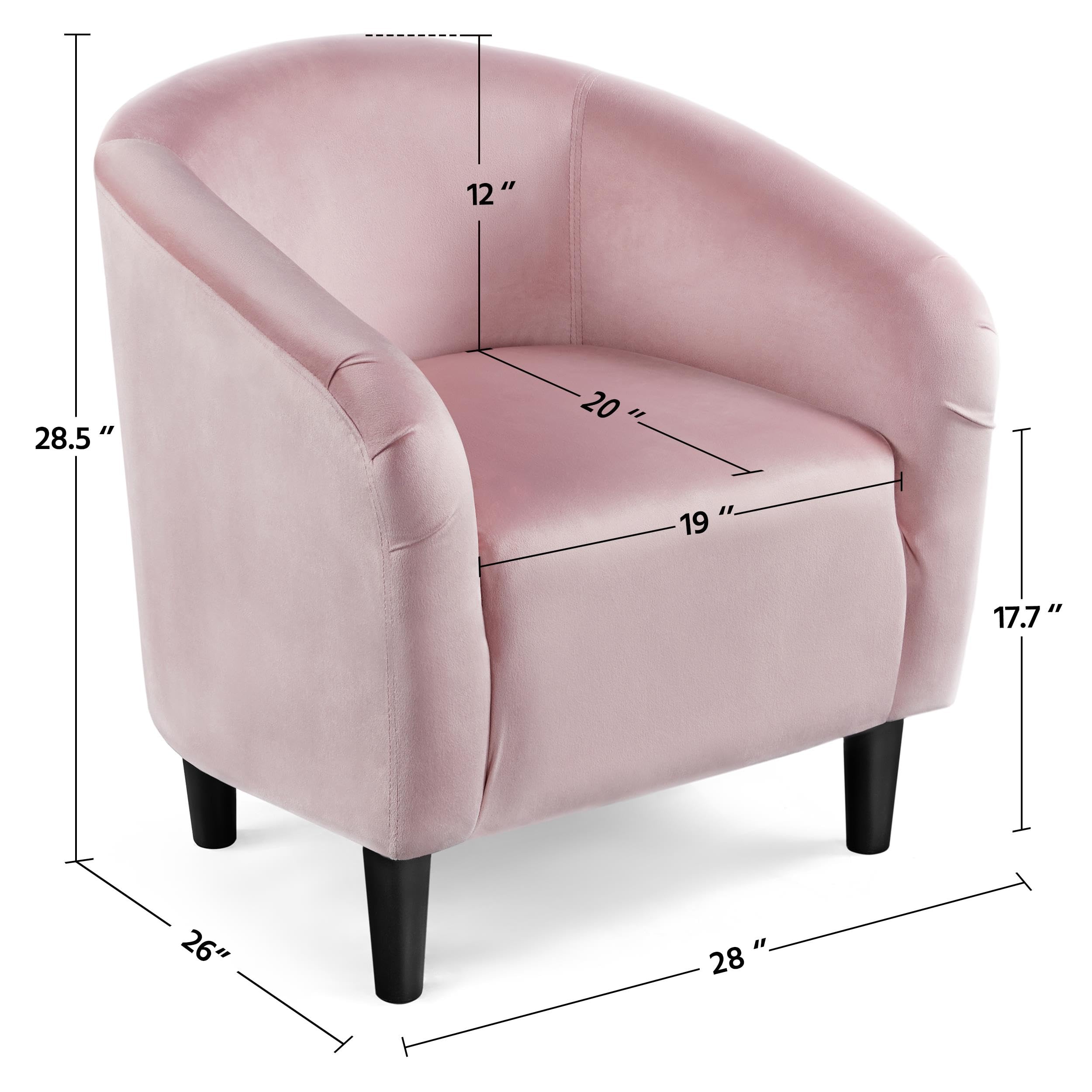 Accent Barrel Chair, Boucle Fabric Club Chair, Furry Sherpa Elegant Armchair with Cozy Soft Padded, Suitable for Living Room Bedroom Reception Room Office, Pink