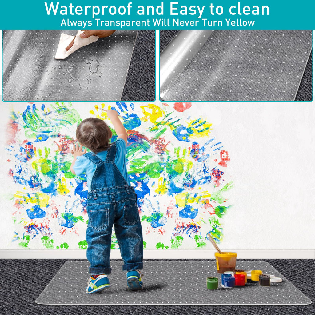 Office Chair Mat for Carpet: 48"x36" Clear Desk Chair Mat for Carpet Floor, Computer Mat for Low Carpeted Floors,Thick and Sturdy Protector, Rug Pad for Rolling Chairs Office Work Gaming