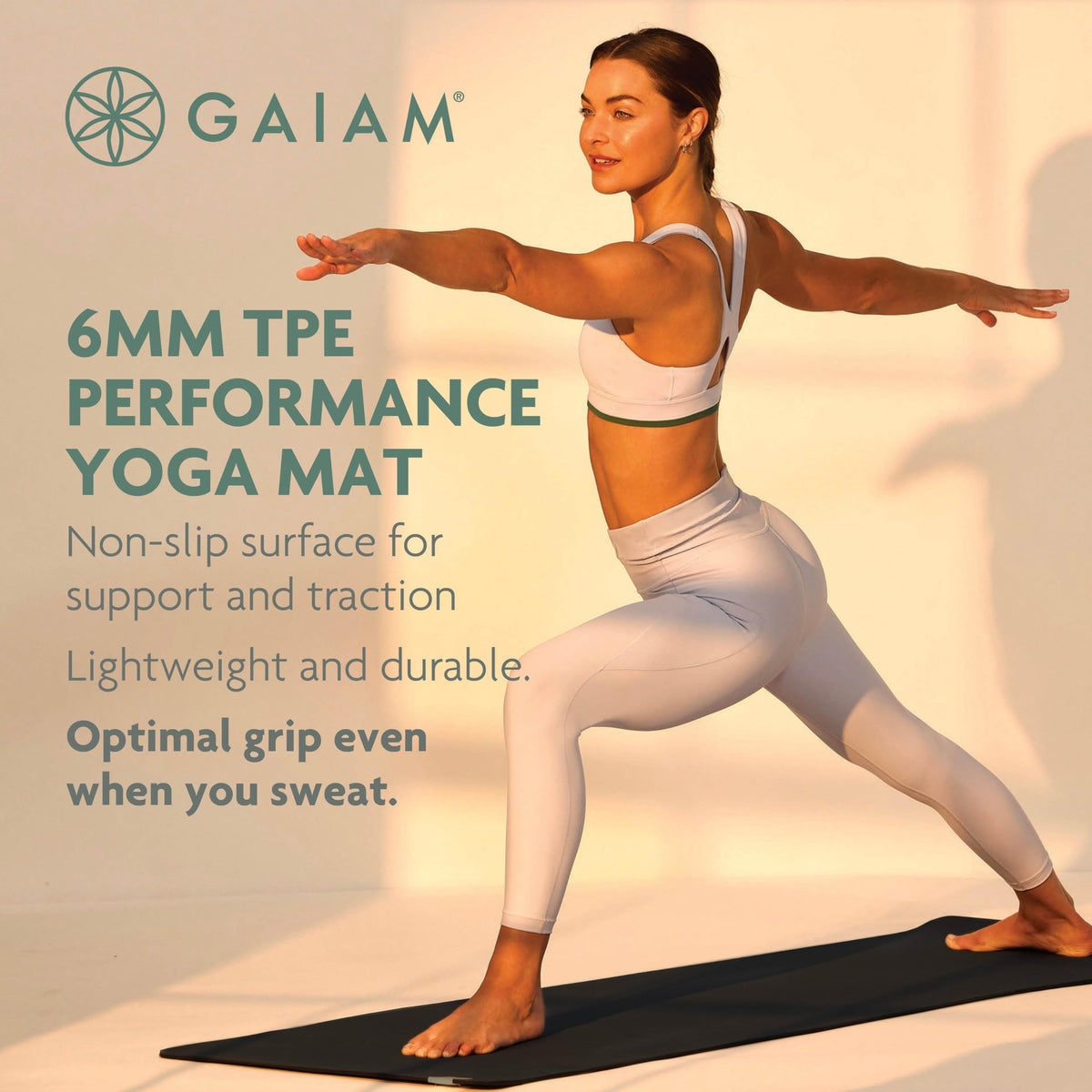 Performance TPE Yoga Mat, 6mm Non-Slip (Blush)