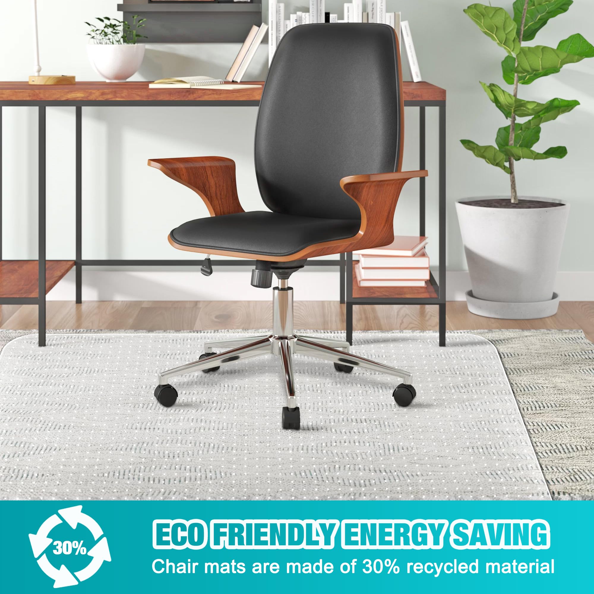 2 Pack Office Chair Mat for Carpets, 48" x 60" Clear Chair Mat for Carpeted Floors, Heavy Duty Under Desk Protector Carpeted Floors Mats, Rolling Computer Floor Mats with Studs for Home and Office