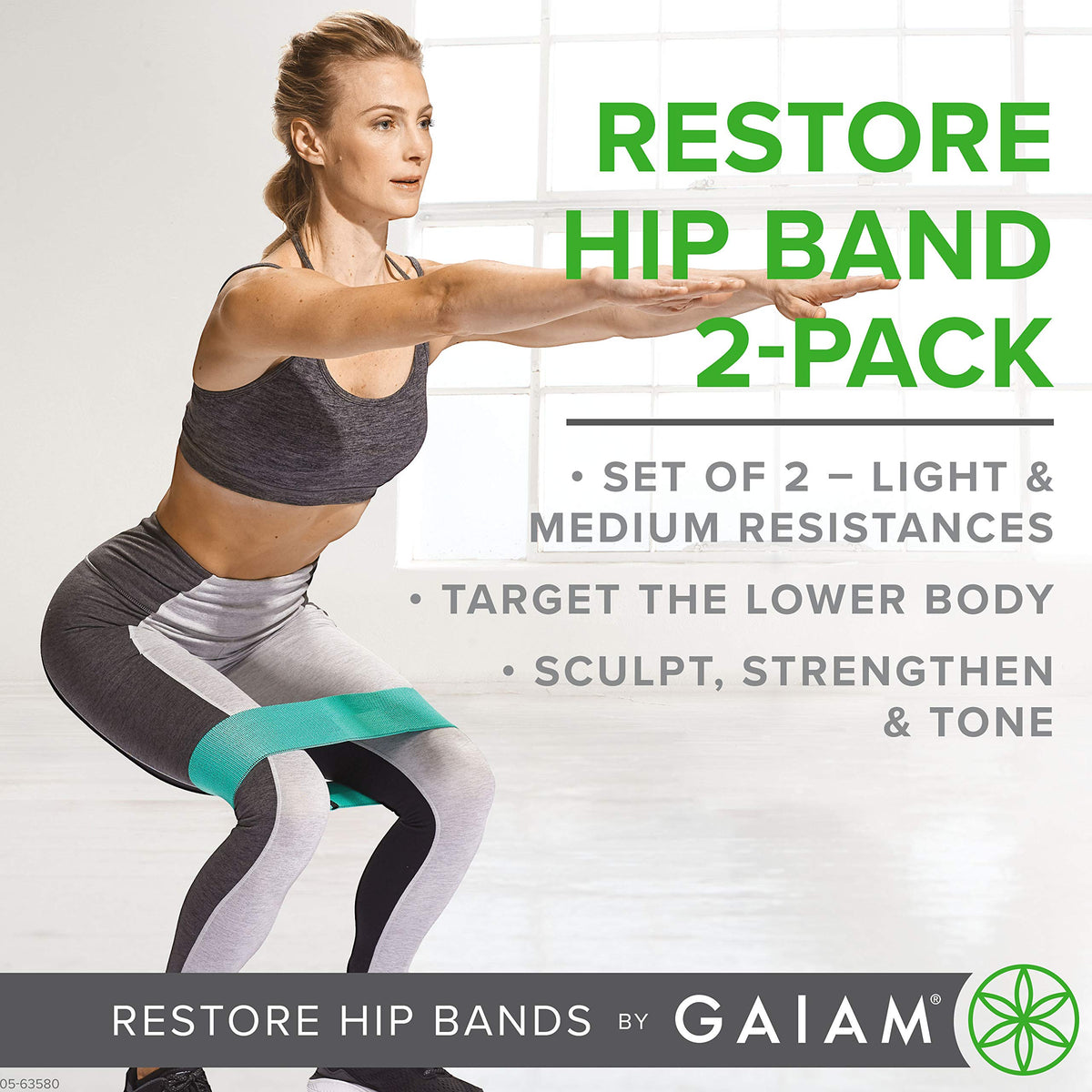 Restore Booty Bands Resistance Loops Hip Band Circle, Set of 2 Elastic Glute Bands for Women & Men in Progressive Resistance for Legs, Butt, Thigh, Squats, Ankle, Exercise Guide Included