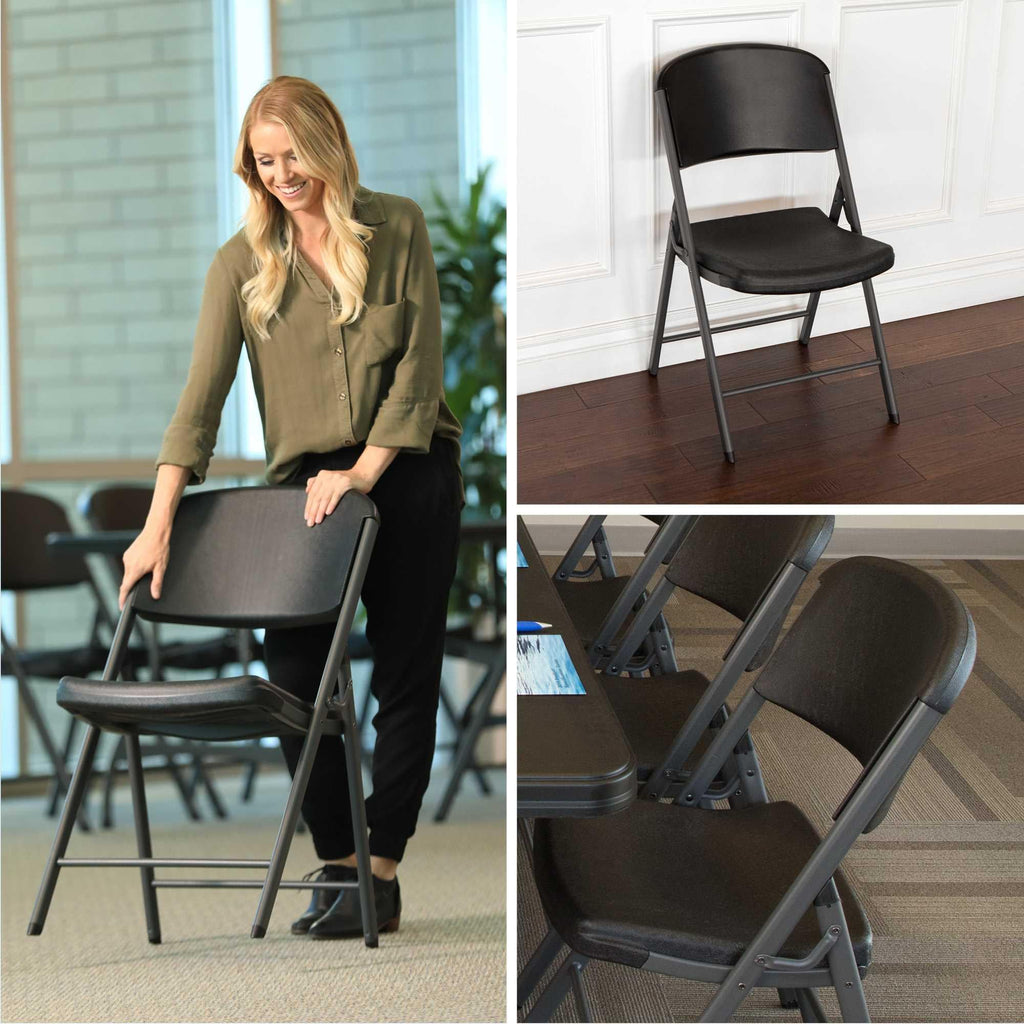 4 Pack, Commercial Grade Folding Chair,  Black