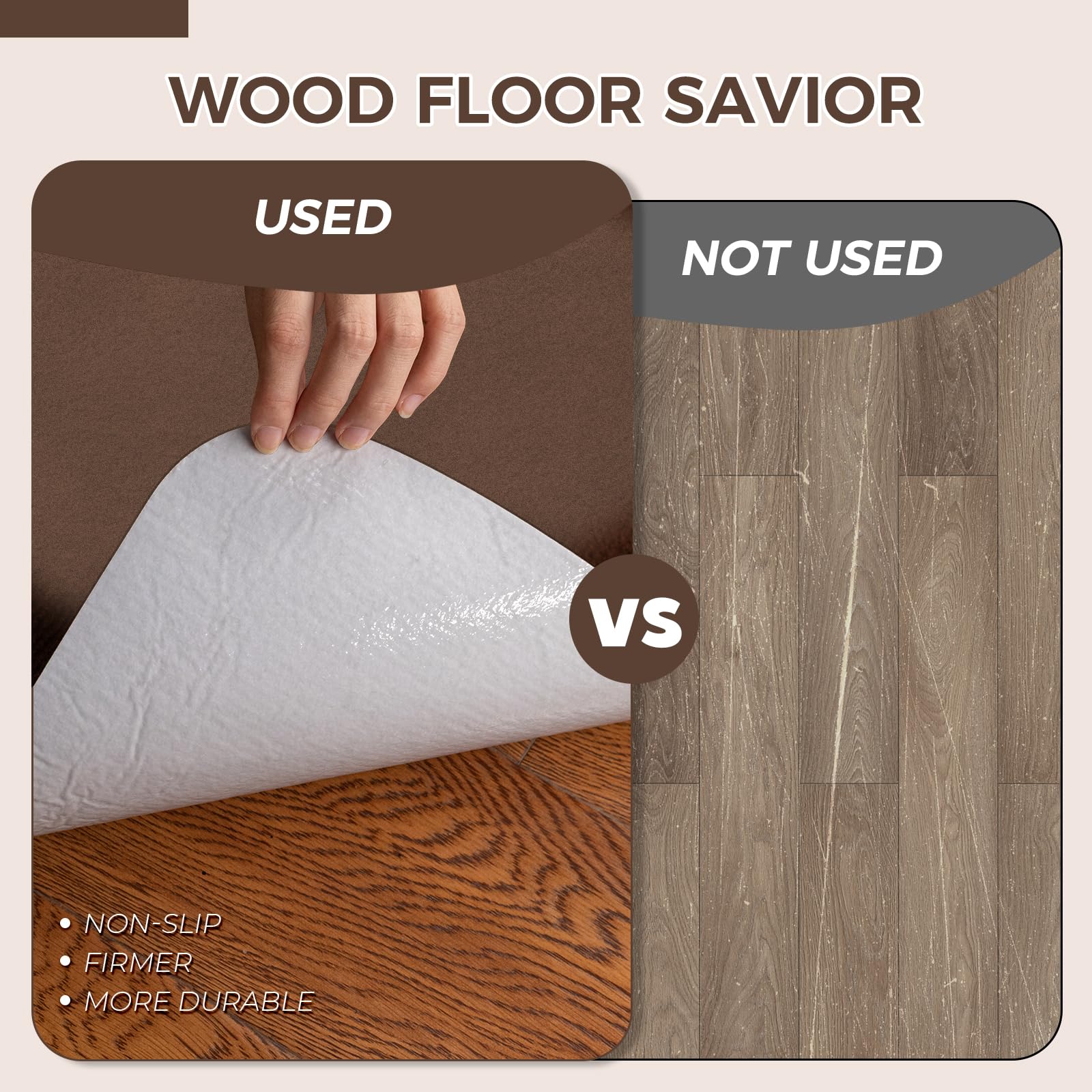 Office Chair Mat,Hard Floor Chair Mat Suitable for Hardwood and Tile Floors,Large Non-Slip Floor Protection Mat,Does Not Pill,Coffee(36"x48")