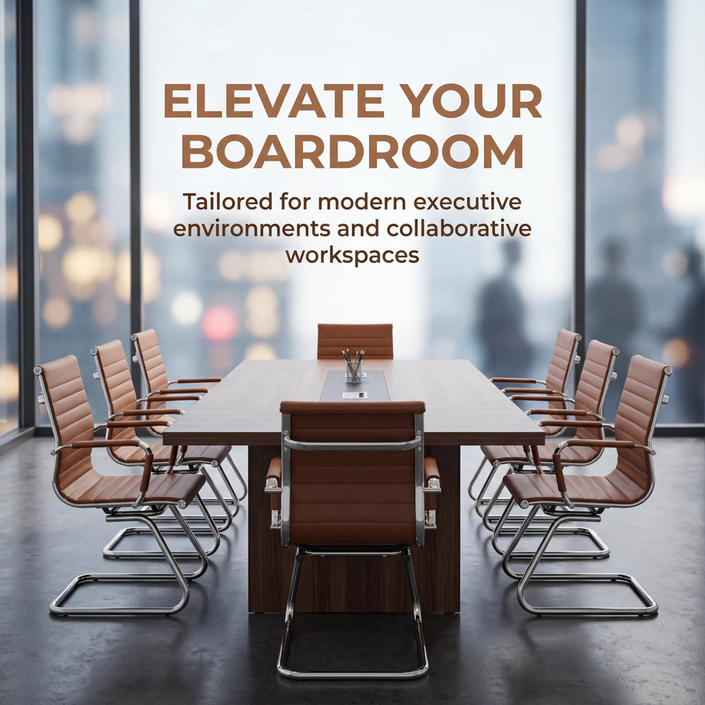 Conference Room Chairs Set of 4, Waiting Room Chairs with Arms, Faux Leather Reception Chairs No Wheels, Office Guest Chairs with Mid Back Support and Chrome Sled Base, Cafe