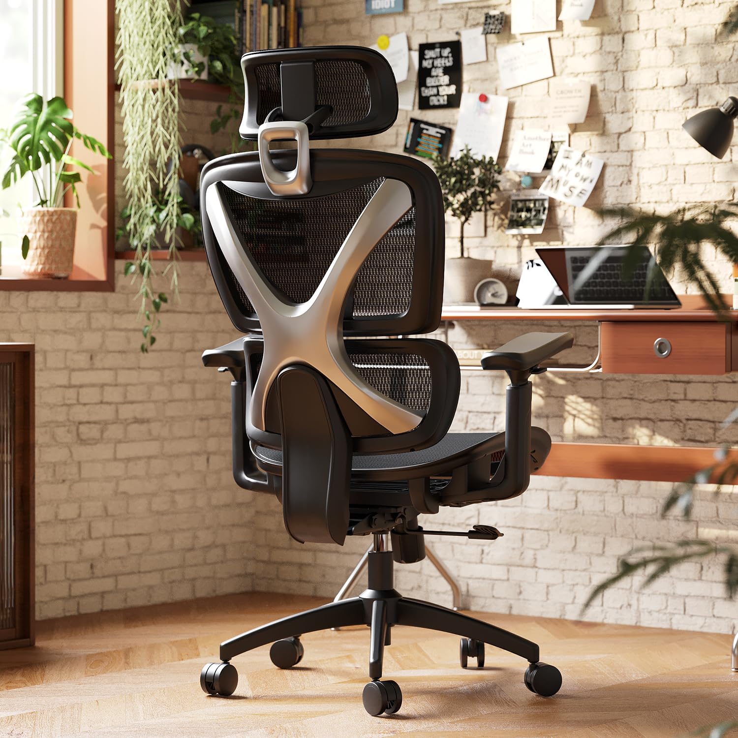 Ergonomic Office Chair, Big and Tall Mesh Chair with Lumbar Support, 3D armrest - 215° Rotation, Adjustable Headrest & Soft Seat, Durable Computer Chair 350LBS for Work Gaming