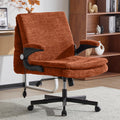 Criss Cross Office Chair with 2 in 1 Inflatable Flip-up Back, Ergonomic Wide Seat Desk Chair with Adjustable Arms and Wheels, Cross Legged Office Chair for Home & Office, Orange