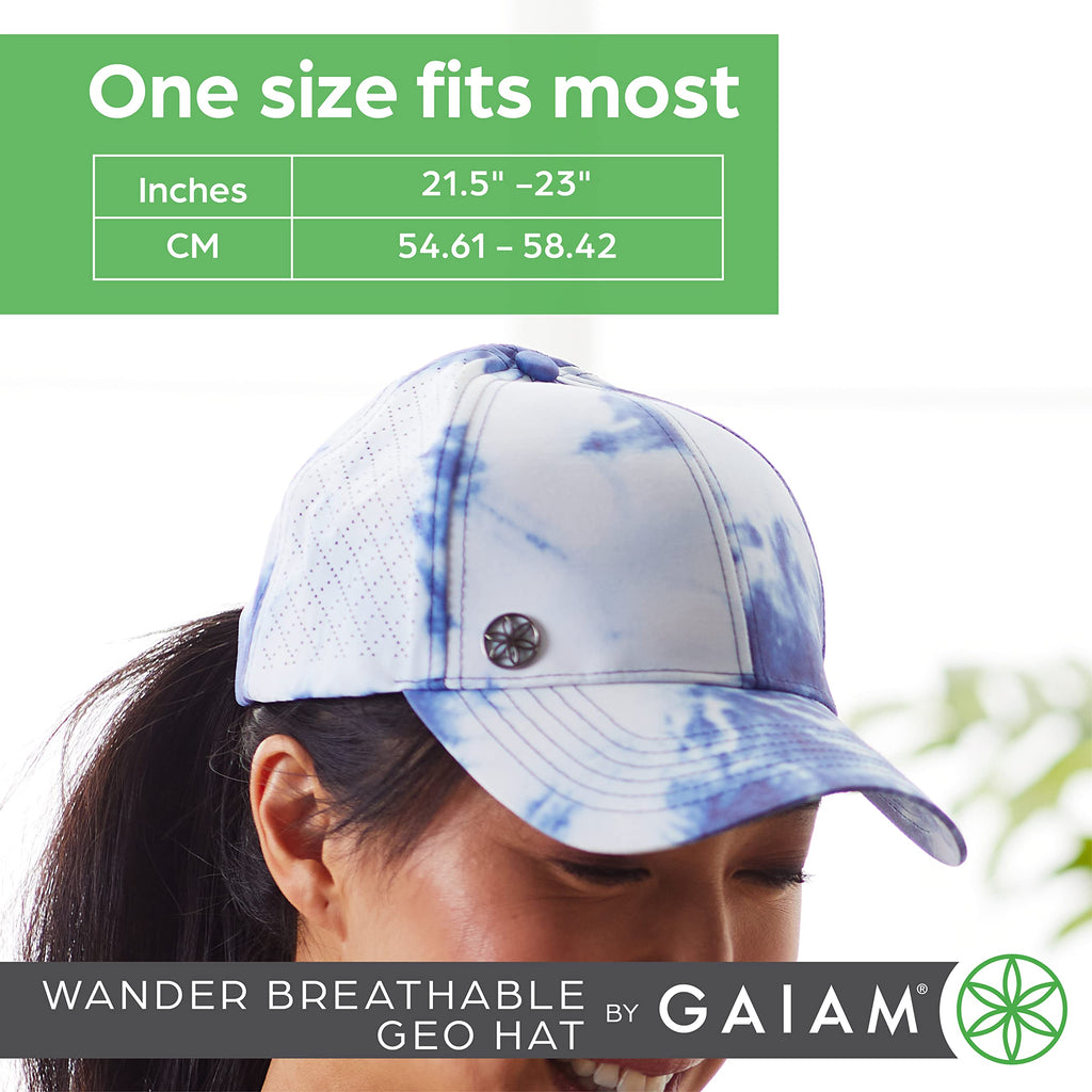 Wander Breathable Geo Hat - Cute Women's Baseball for Summer, Lightweight, Adjustable Strap, Moisture-Absorbing Sweatband Running & Hiking, 6-Panel Sporty White Ball Cap Women,