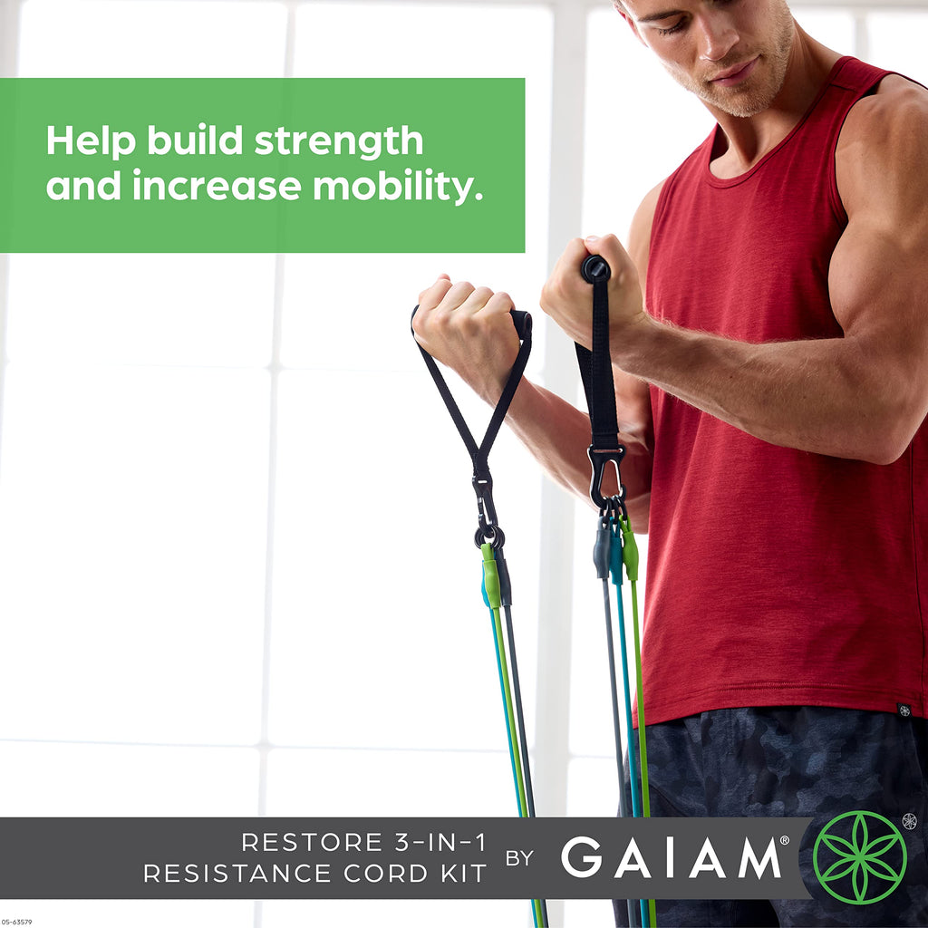 3-in-1 Resistance Band Kit with Comfort-Grip Handles and Interchangeable Strength Bands for High Intensity Training