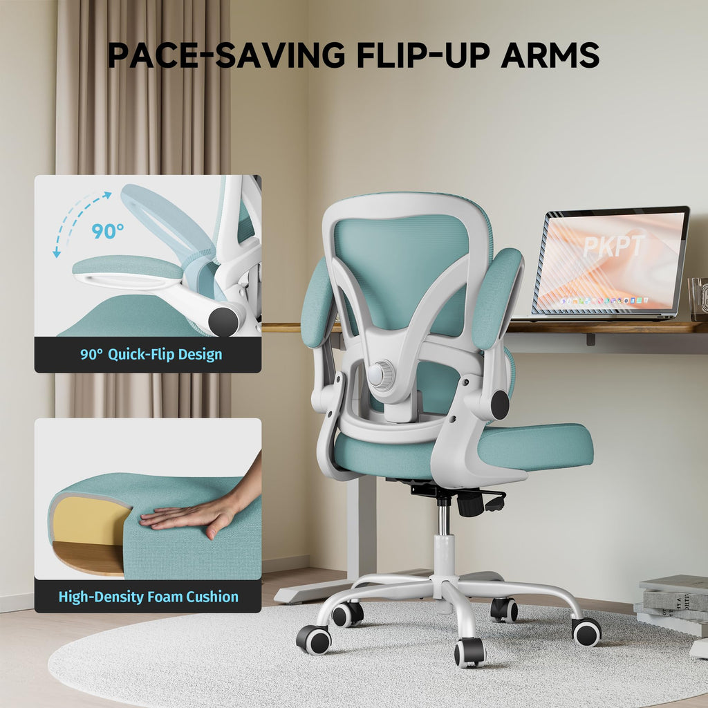 Mesh Office Chair, 330LBS Ergonomic Desk Chair with Adjustable Lumbar Support, Executive Computer Chairs for Home Office, Blue