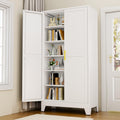 White Metal Storage Cabinet,75" Steel Cabinets for Home Office