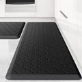 Mat [2 PCS] Cushioned Anti-Fatigue Floor Mat Water Resistant Non-Skid Kitchen Mats and Rugs Ergonomic Comfort Foam Kitchen Rugs Standing Mat for Floor Office Sink (Black,20"x30"+20"x47")