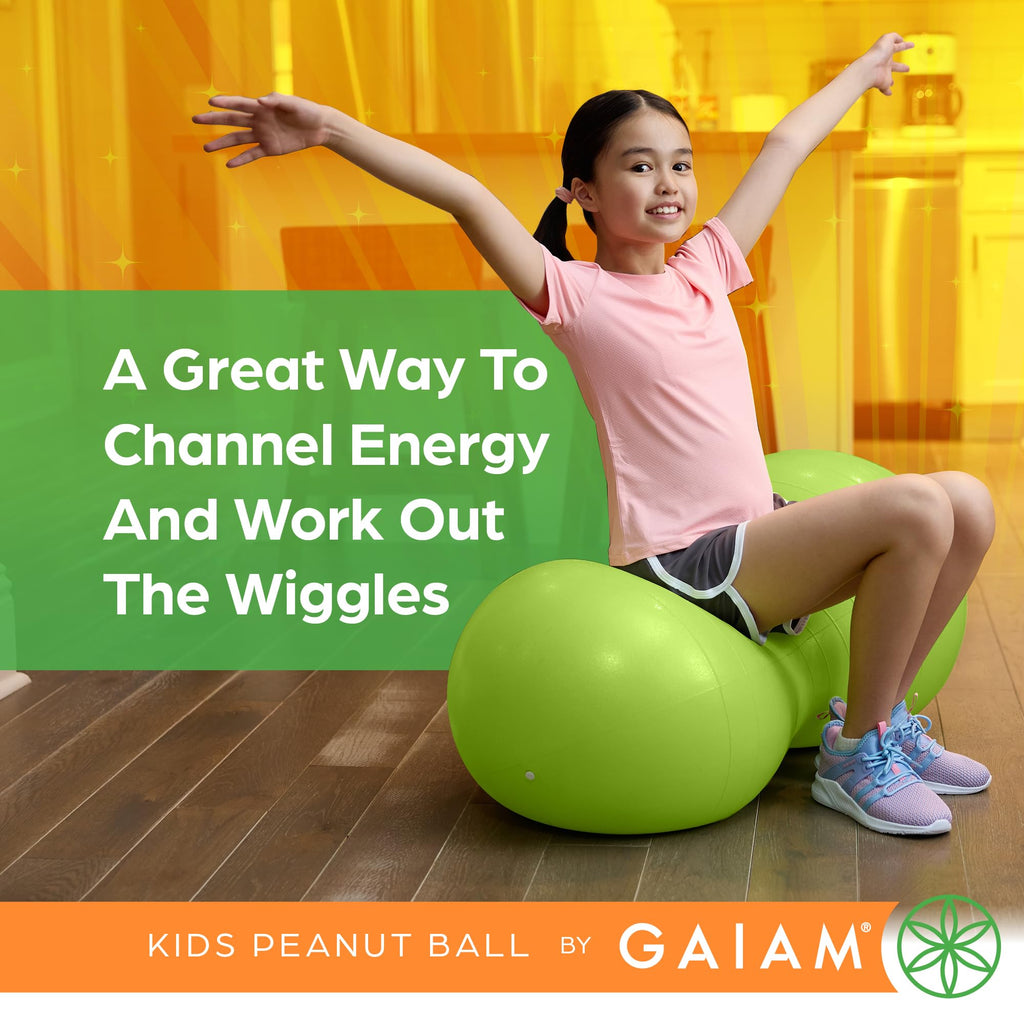 Kids Peanut Ball Chair, Flexible Seating for Classroom (Lime)