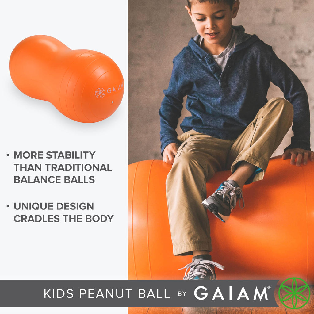 Kids Peanut Ball Chair, Flexible Seating for Classroom (Orange)