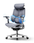 E3 Pro 2026 Edition Ergonomic Office Chair, Mesh Desk Chair with 3-Zone Floating Lumbar Support, Upgraded 4D Headrest, 720° Armrests, Grey