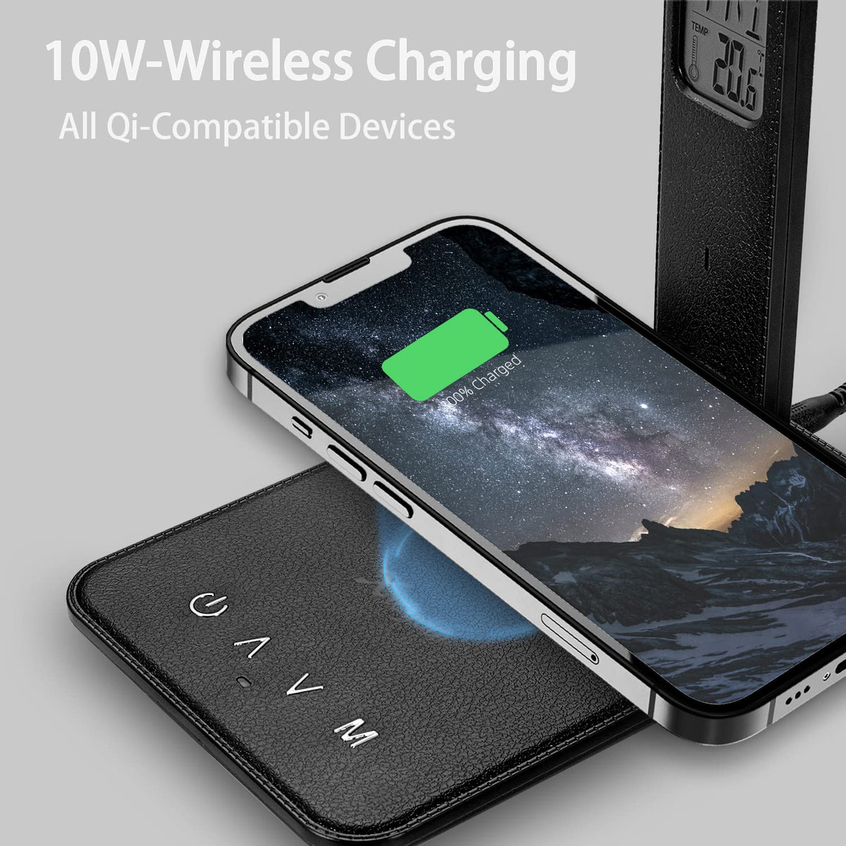 Desk lamp,LED Lamp with Wireless Charger,USB Charger Port,Touch Control,3 Color Modes,5 Brightness Levels,Eye-Protecting Table Lamp,Led Lights for Bedroom,Home,Office,Black
