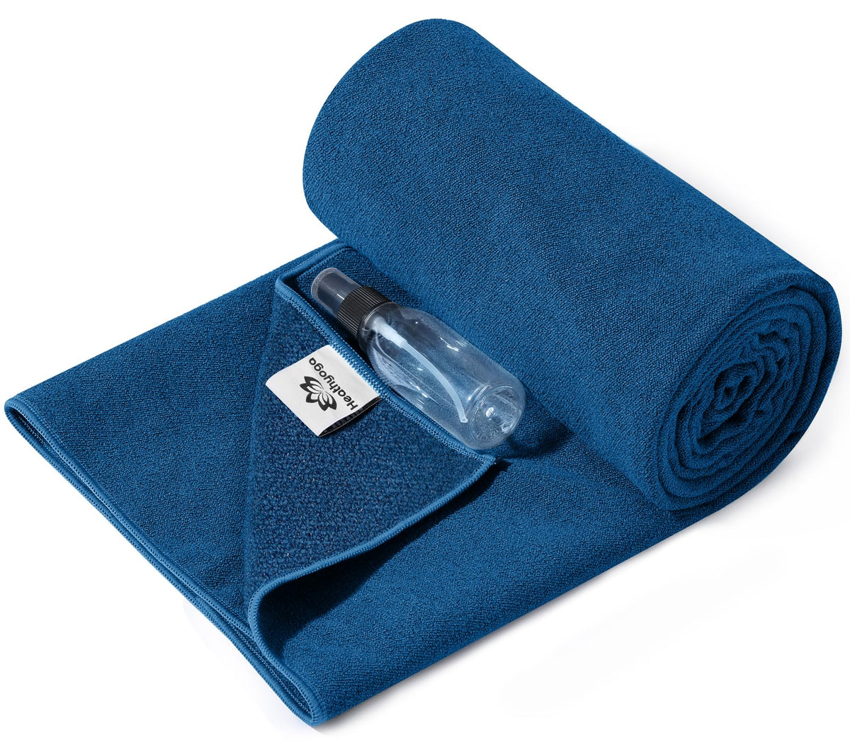 Yoga Mat Towel Non Slip for Hot Yoga Towel with Silicone Grip & Free Spray Bottle, 72"X26" Extra Large Microfiber Yoga Towel for Bikram, Pilates, Fitness (Blue)