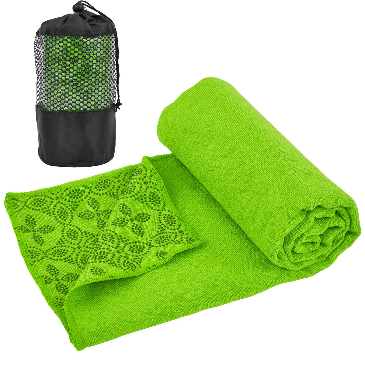 Yoga Towels, Non Slip Hot Yoga Mat Towel with Grip Dots,Super-Absorbent Soft Microfiber Yoga Blanket for Pilates, Fitness and Workout 72inch x 24inch (Green)