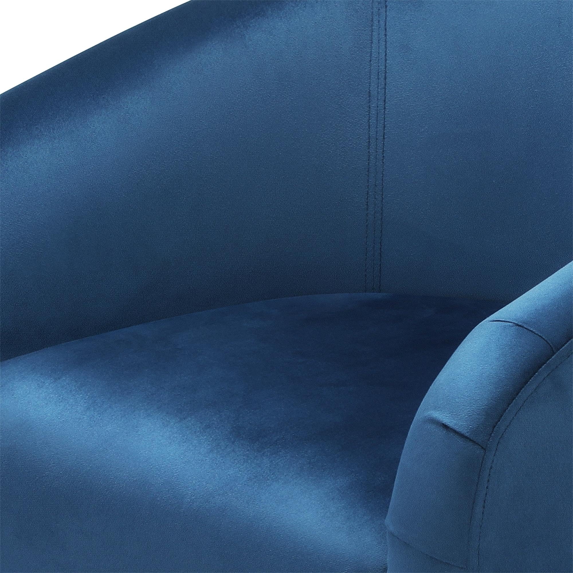 Accent Barrel Chair, Velvet Club Chair, Furry Sherpa Elegant Armchair with Cozy Soft Padded, Suitable for Living Room Bedroom Reception Room Office, Pagoda Blue