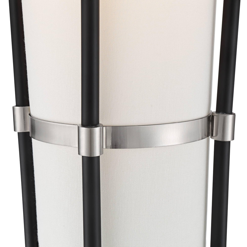 Flute 64" Tall Satin Black Floor Lamp with Smart Socket