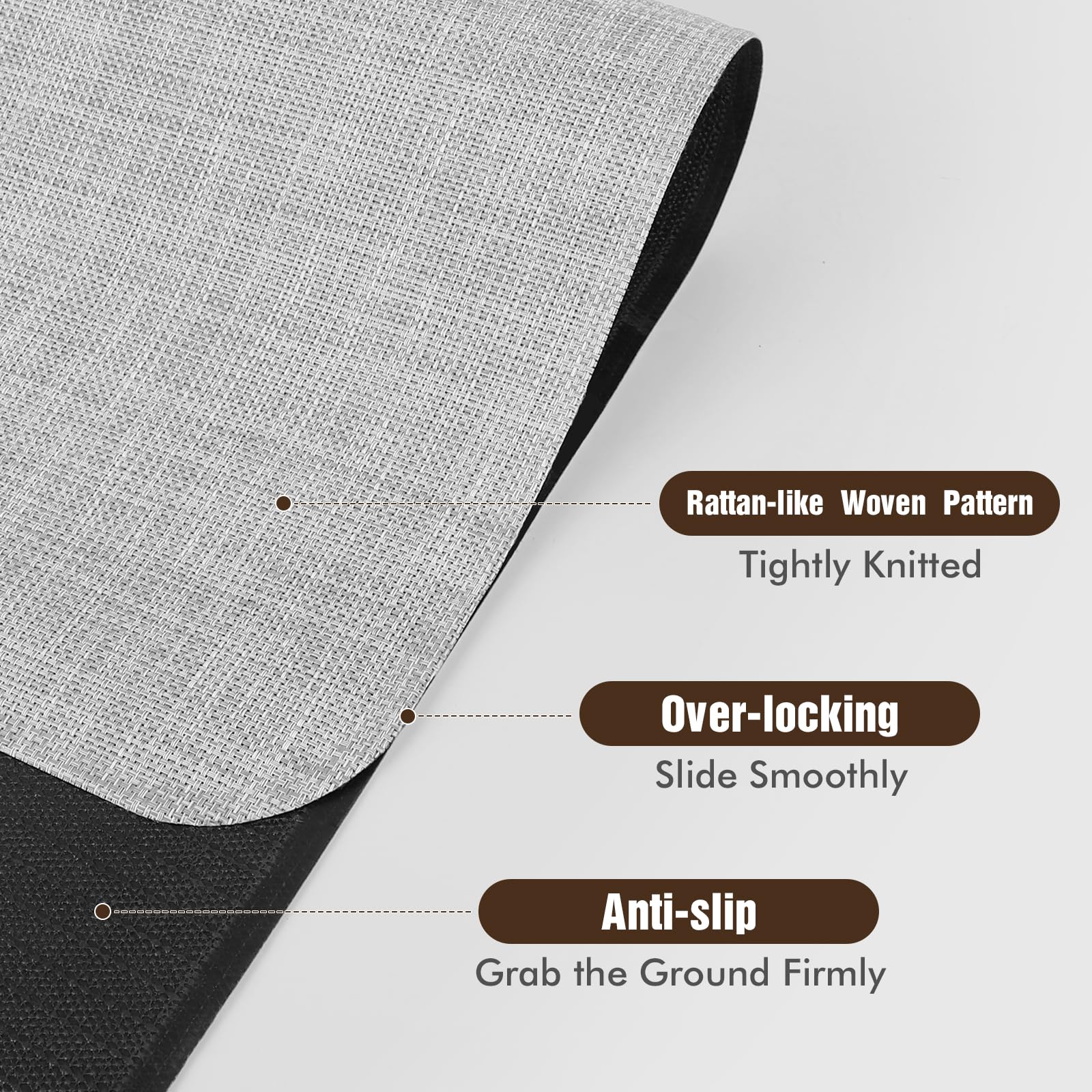 Office Chair Mat for Hardwood Floor, 36"x 48" Desk Computer Chair Mat for Hard Wood and Tile Floor, Large Anti-Slip Hard Floor Protector Rolling Chair Mat, PVC Mat Desk Rug Light Grey