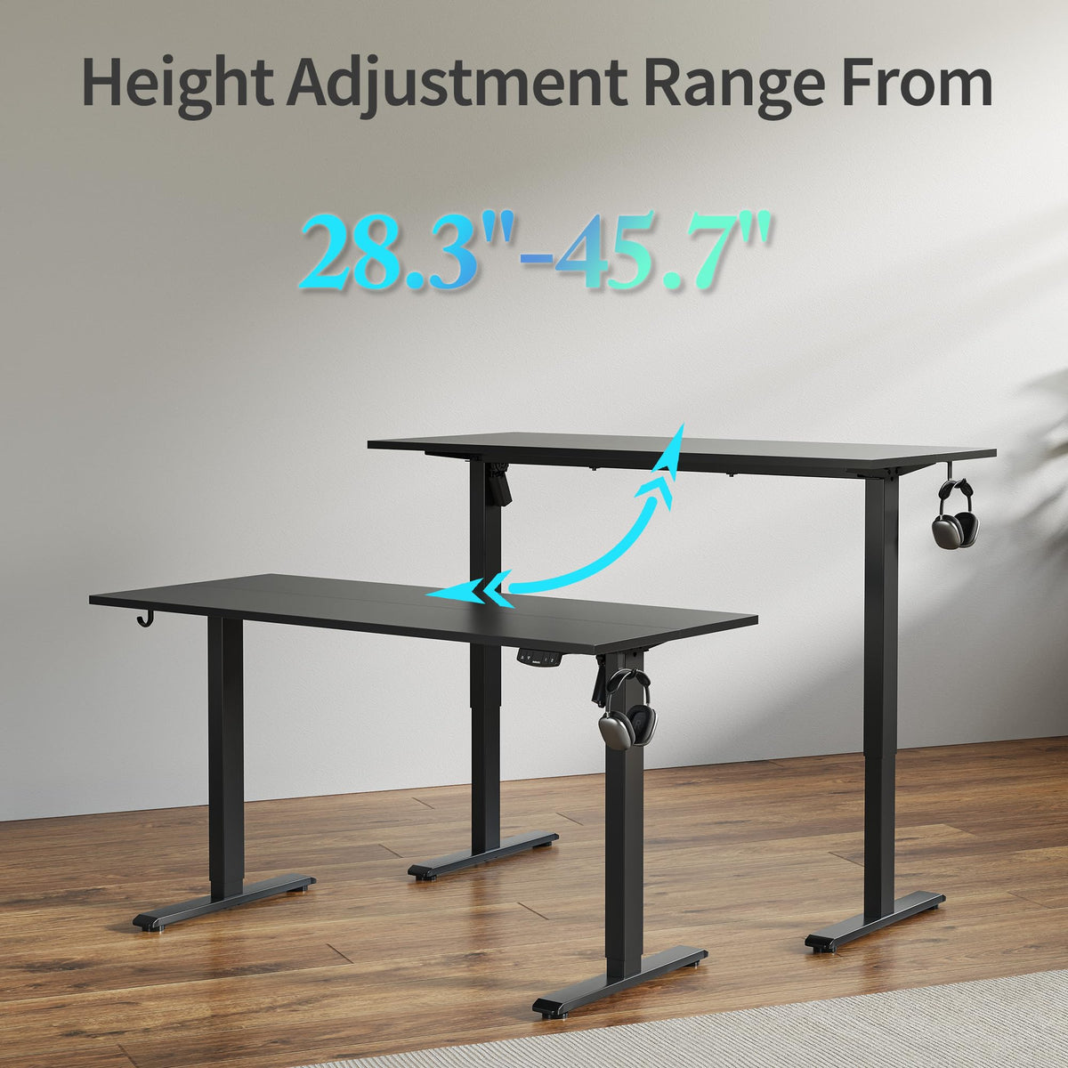 40 * 24 Inch Height Adjustable Electric Standing Desk, Black