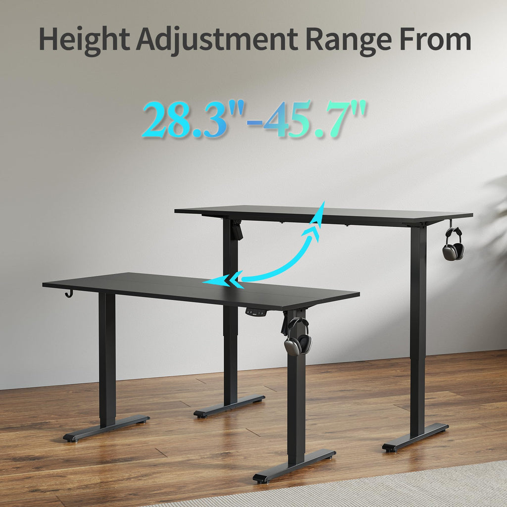 60 * 24 Inch Height Adjustable Electric Standing Desk, Black