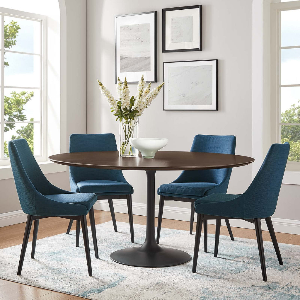 Modway Lippa Dining Table, 60", Black Cherry Walnut
