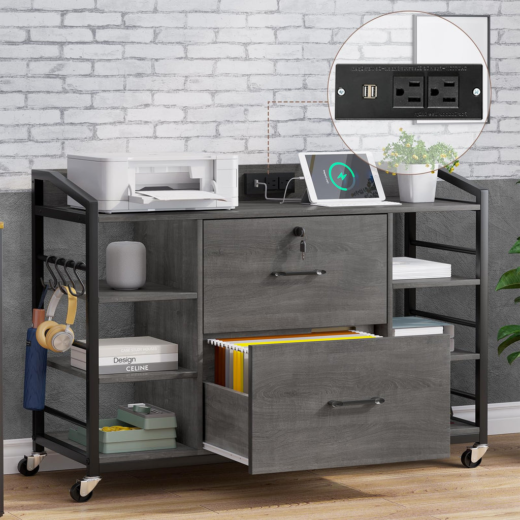 44" File Cabinet with Lock, Filing Cabinet fits Legal/Letter Size
