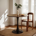 Sybrioka 31.5" Tulip Table for 2-4 Persons Modern Round Dining Room Table, Mid-Century Modern Walnut Small Kitchen Table with MDF Wooden Top, Leisure Coffee Table for Living Room, Dining Room, Office