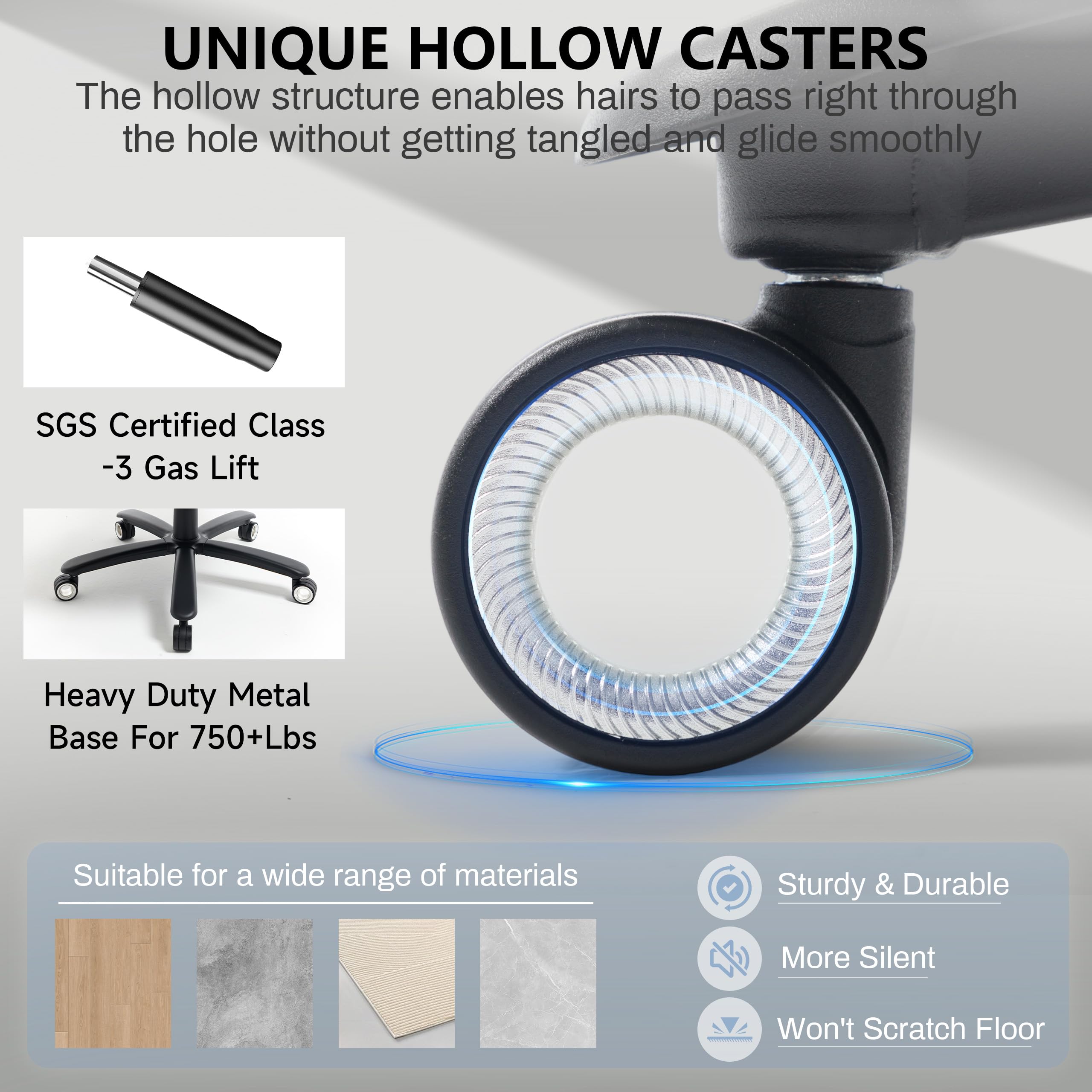 Big and Tall Office Chair 750lbs, Executive Office Chair with Adjustable Headrest&Lumbar Airbag Support, PU Leather High Back Heavy Duty Desk Chair 5D Flip Arms, Ergonomic Thick Spring Cushion, Black