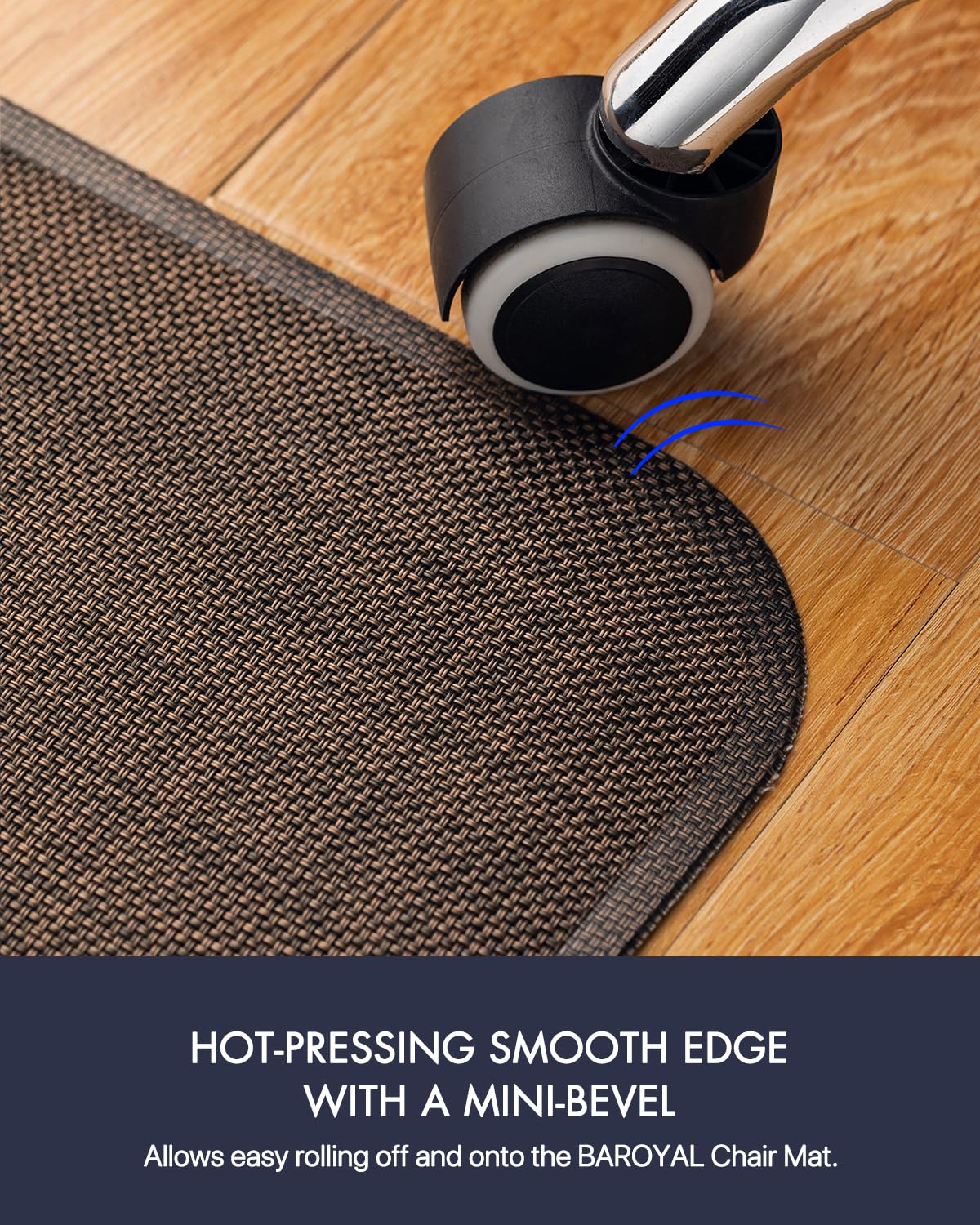 Office Chair Mat for Hardwood Floor Under Desk Computer Rolling Chair Mat for Wood/Tile Floor Non-Slip Heavy Duty Desk Rug PVC Plastic Hard Floor Protector 36" x 48"(Coffee)