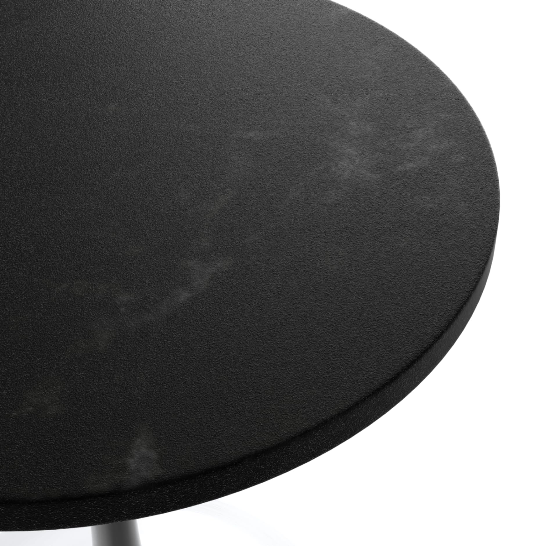 LeisureMod Verve Mid-Century Modern 27 Inch Round Dining Table, MDF Wood Tabletop with White Steel Pedestal Base, Contemporary Kitchen & Dining Room Table, Small Space Breakfast Table, Black