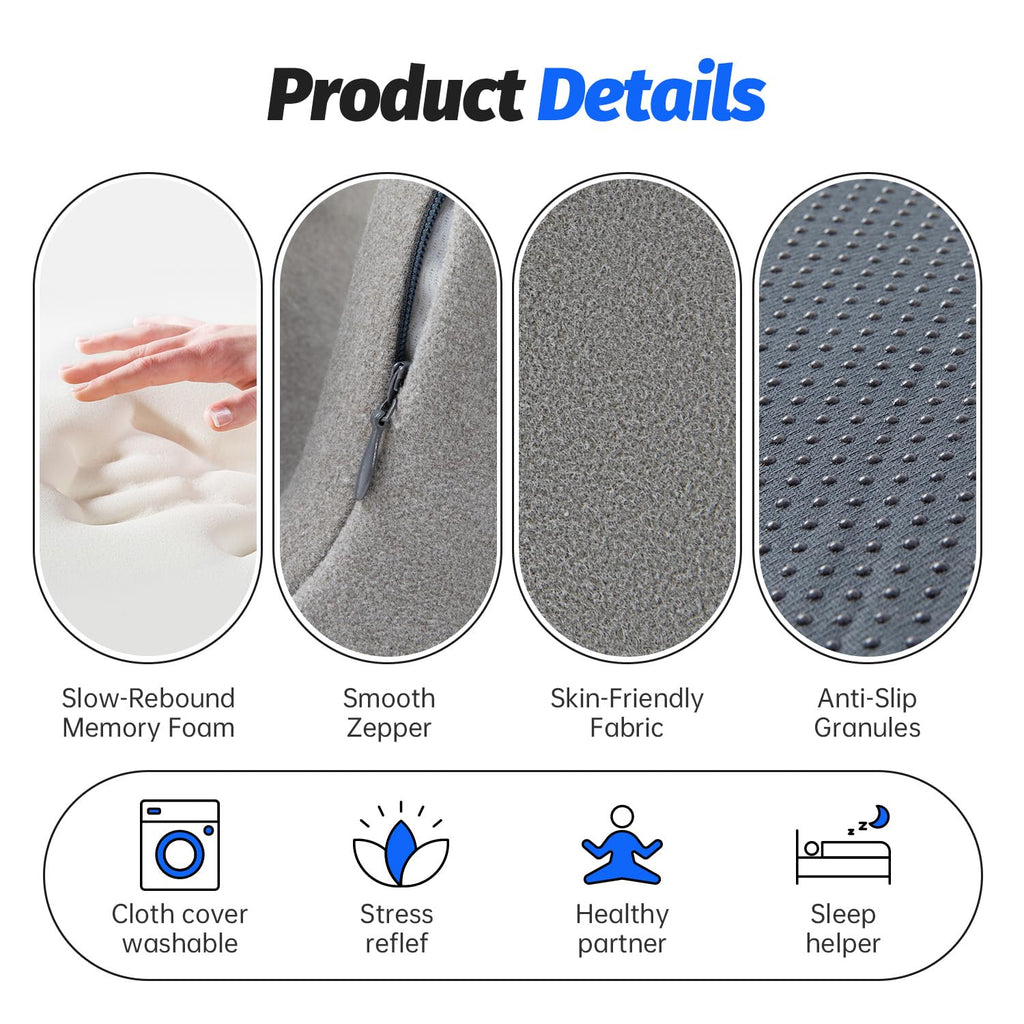 Headrest Office Chair Neck Pillow Ergonomic Memory Foam Desk Pillow for Napping - Multifunctional Comfort for Adult Workstations,Neck Support Pillow Chair for Car, Office, Gaming
