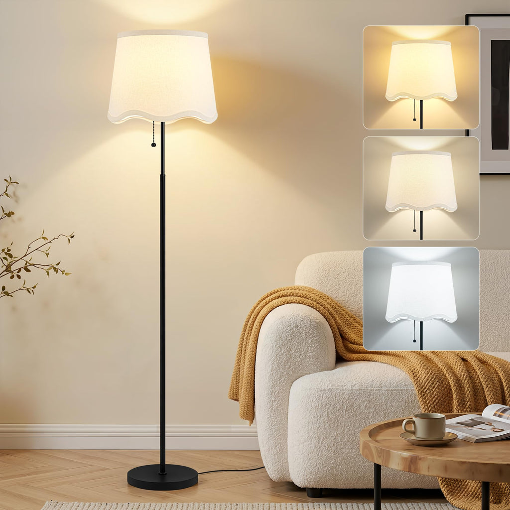 Floor Lamps for Living Room & Bedroom, 60" Modern Tall Standing Lamp, 3CCT