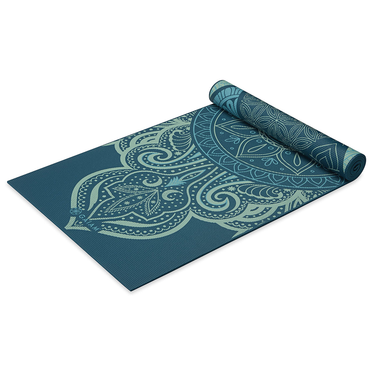 Reversible Yoga Mat, 6mm Thick Print Mat (Seaglass)