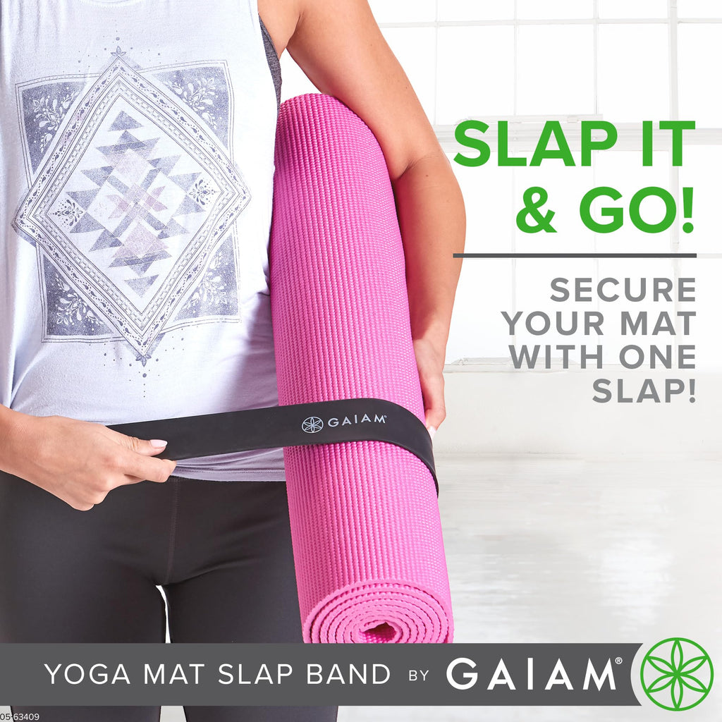 Yoga Mat Strap Slap Band, Snap Closure, Fits Most Mats
