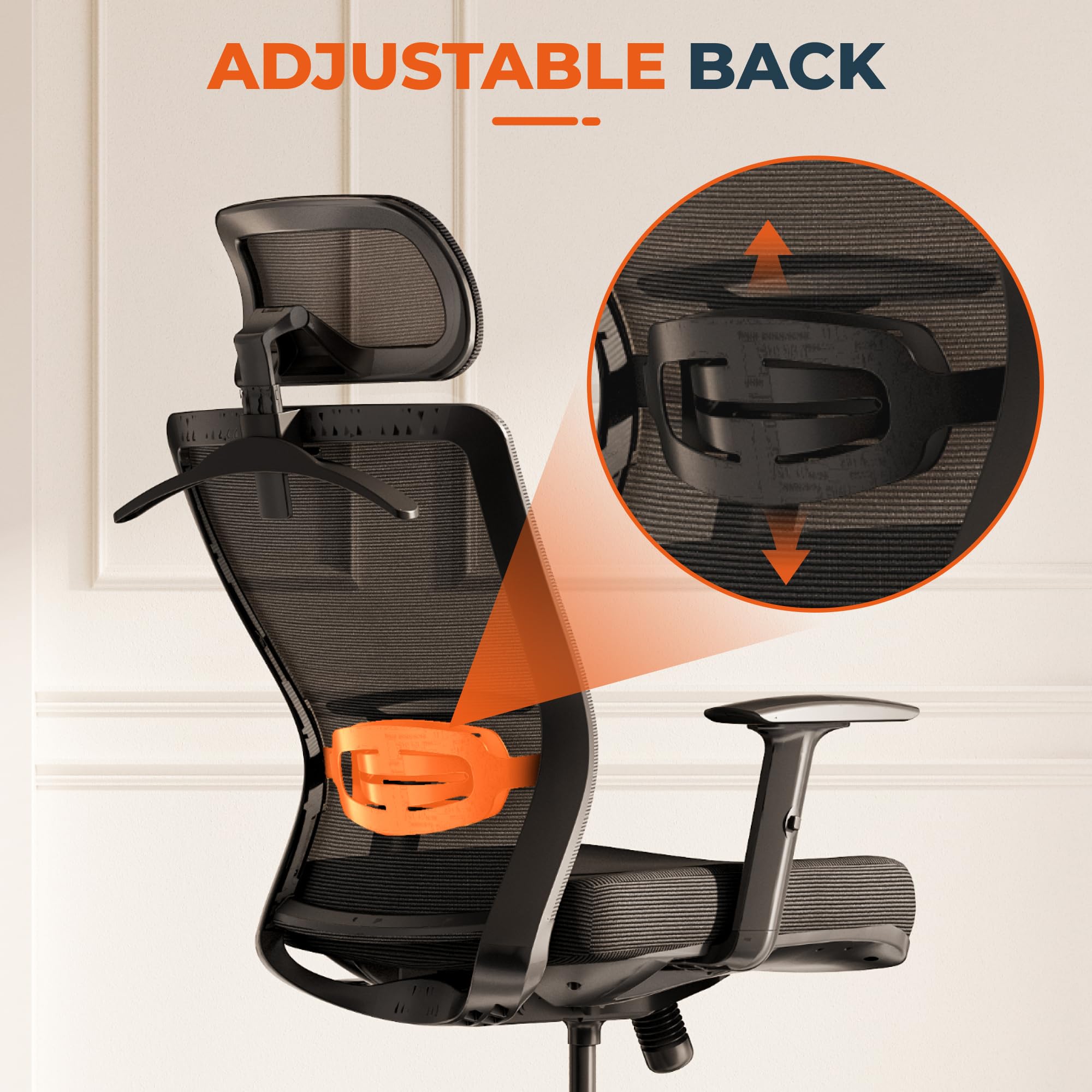 FitStand Ergonomic Office Chair High Back Computer Chair Home Office Desk Chairs with Lumbar Support/Heavy Duty Base/Headrest/Lockable Back, Comfortable Foam Seat Cushion, ErgoChair Pro, Black