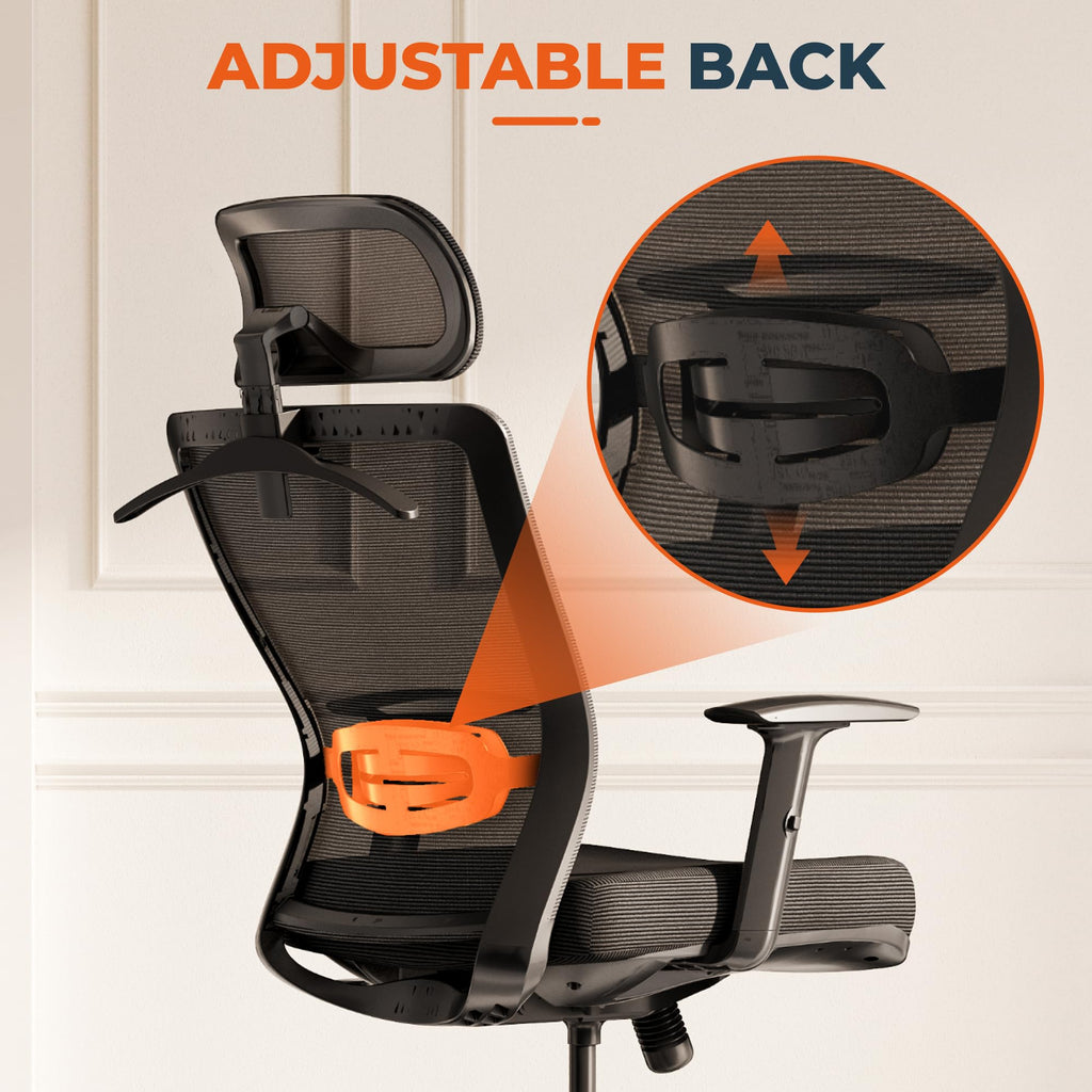 FitStand Ergonomic Office Chair High Back Computer Chair Home Office Desk Chairs with Lumbar Support/Heavy Duty Base/Headrest/Lockable Back, Comfortable Foam Seat Cushion, ErgoChair Pro, Black