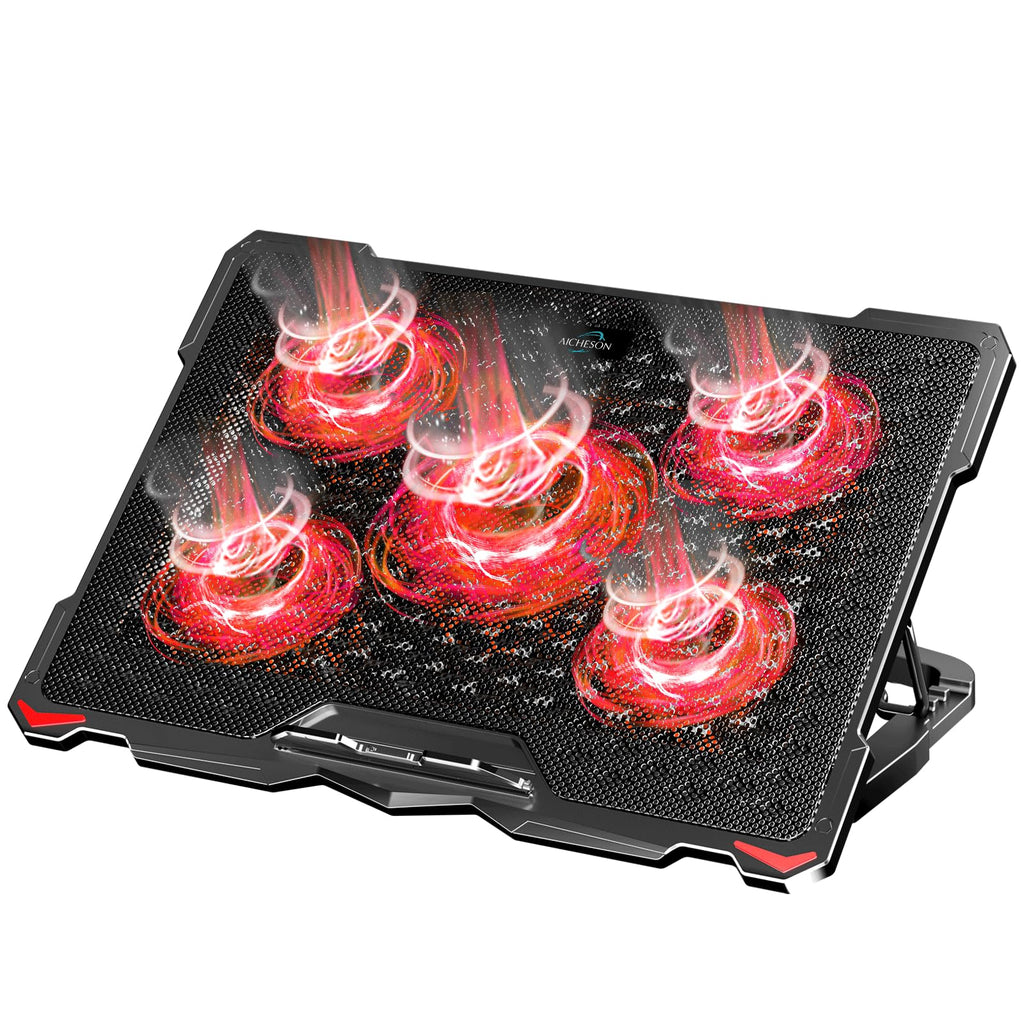 Laptop Cooling Pad for 17.3" Notebook, Red 5 Fans