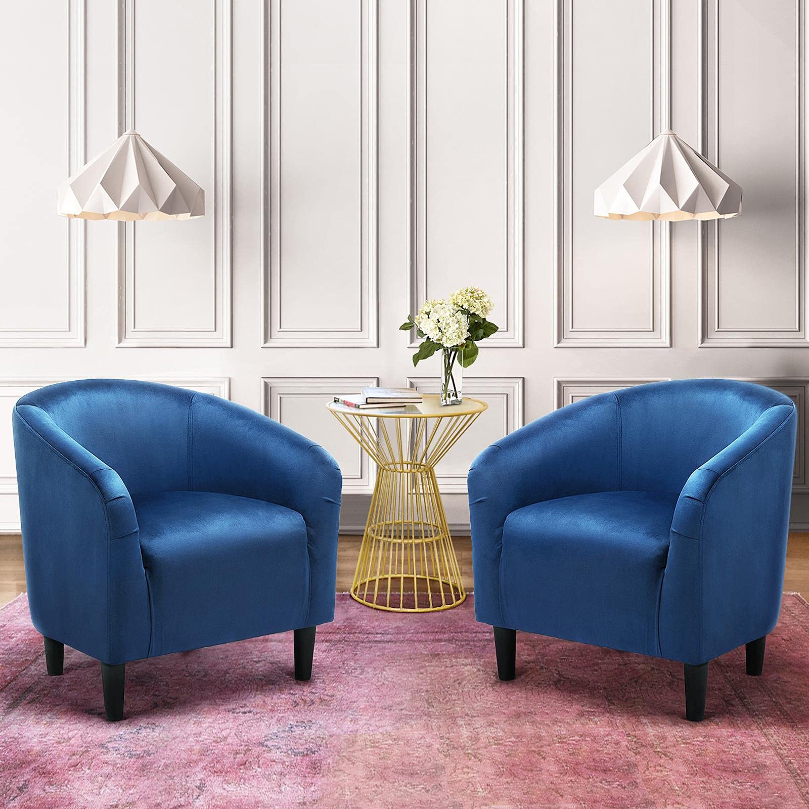 Accent Barrel Chair, Velvet Club Chair, Furry Sherpa Elegant Armchair with Cozy Soft Padded, Suitable for Living Room Bedroom Reception Room Office, Pagoda Blue