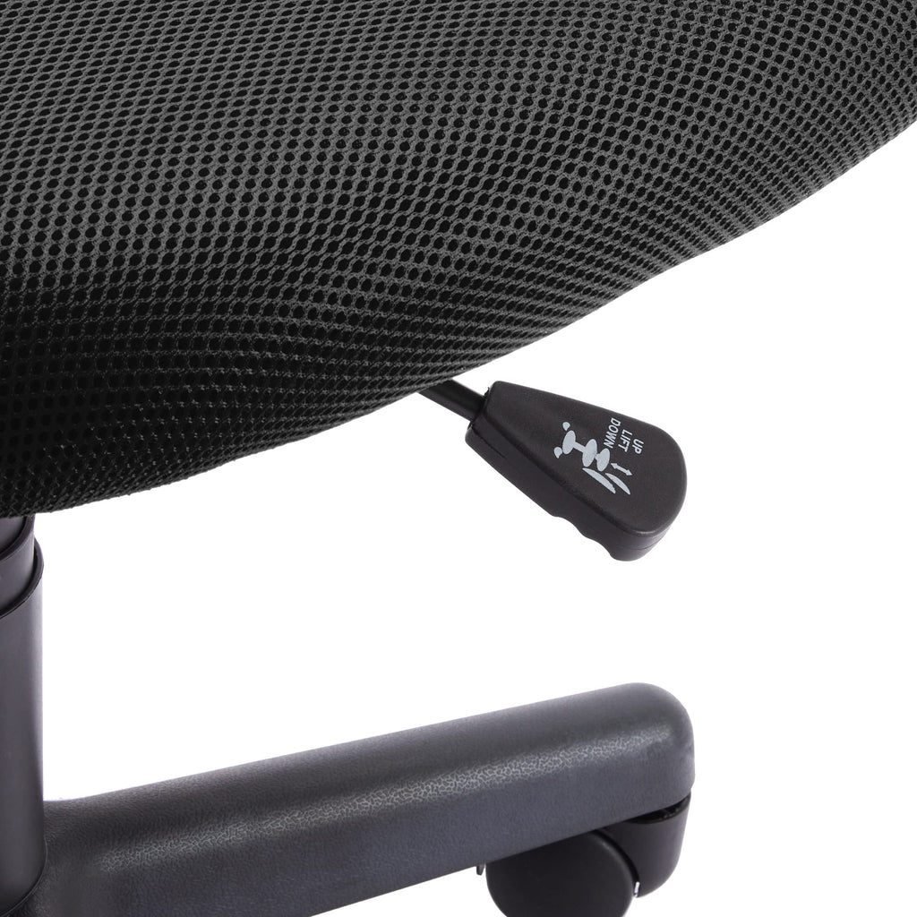 Low Back Office Chair, Breathable Mesh, Height Adjustable, Padded Seat, Rolling Wheels, Swivel, Back Support, Sturdy, 21.25" D x 22.5" W x 38" H, Black