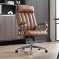 Executive Office Chair, Modern Leather Chair with Headrest & Lumbar Support, High Back Ergonomic Chair with Padded Armrests & Seat, Height Adjustable Swivel Rolling Chair for Home Office.