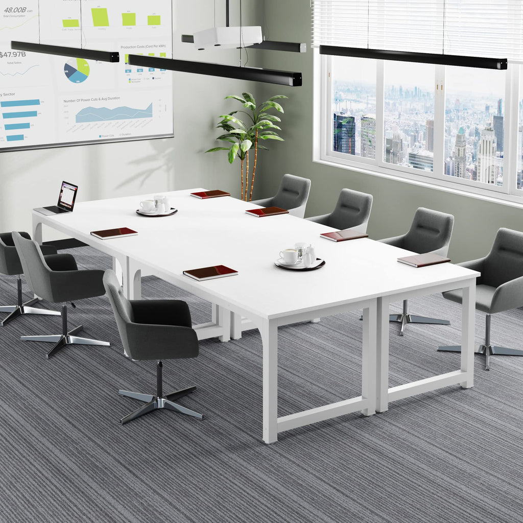 63”Executive Desk, Large Office Computer Desk with Thicken Frame, Modern Simple Workstation Business Furniture for Home Office, White