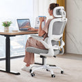 Office Chair Ergonomic Desk Chair, 330 LBS Home Mesh Office Desk Chairs with Wheels, Comfortable Gaming Chairs (White)