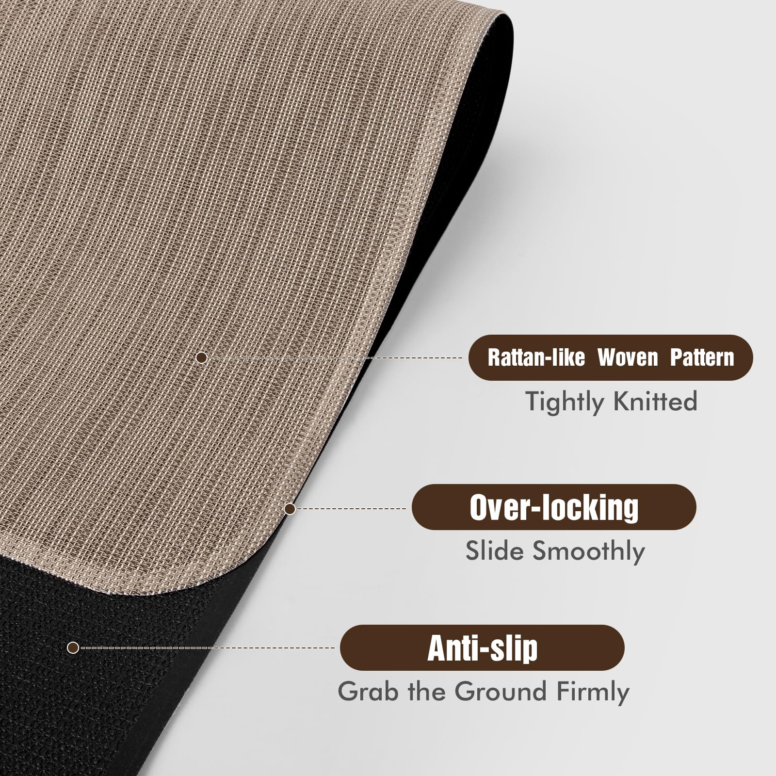 Office Chair Mat for Hardwood Floor, 36" x 48" Desk Chair Mat for Hard Wood and Tile Floor, Large Anti-Slip Hard Floor Protector Rolling Chair Mat, PVC Mat Desk Rug for Office Home, Dark Brown