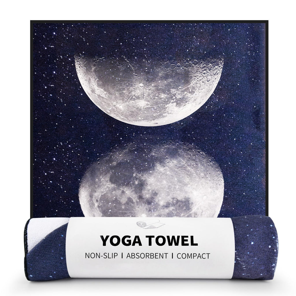 Non Slip Hot Yoga Towel, 70"x26", Moon Cycle