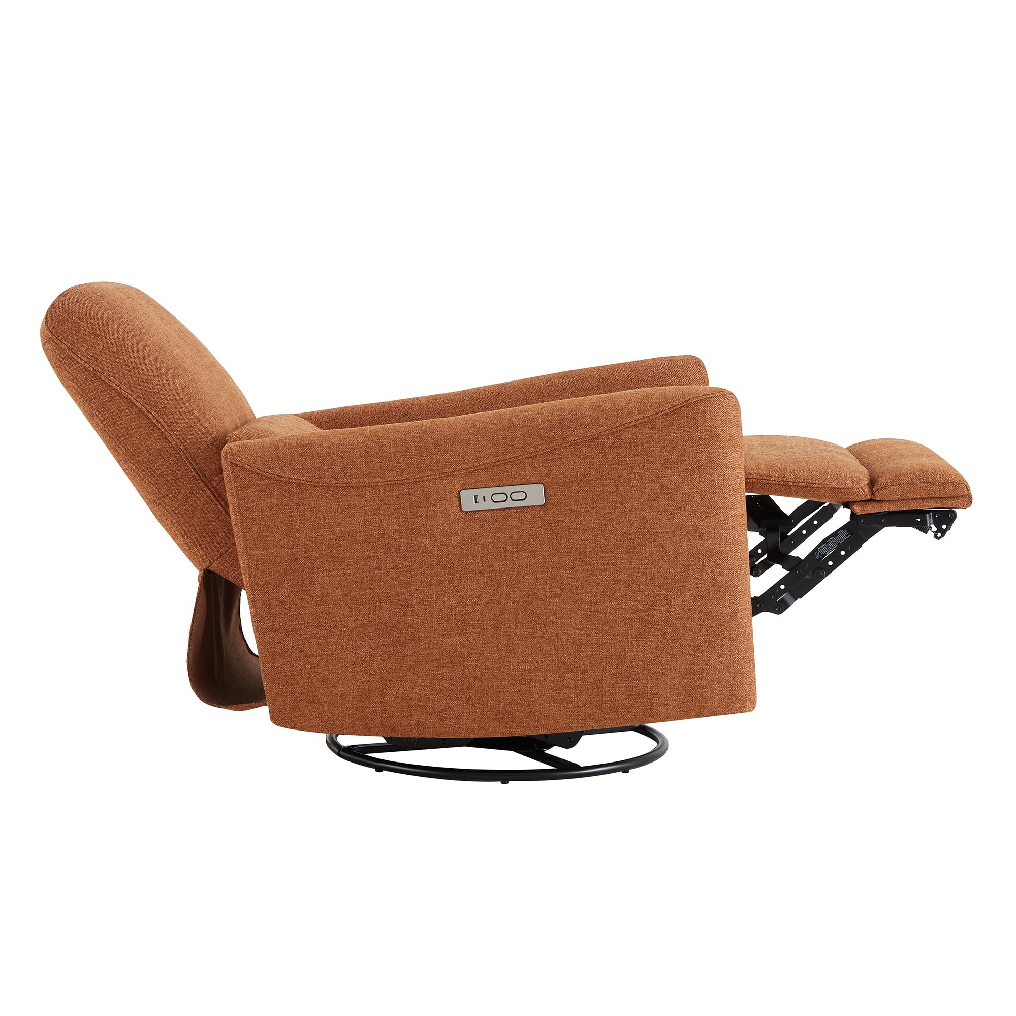 Power Recliner Chair Swivel Glider, FSC Certified Fabric Living Room Nursery Reclining Sofa Chair with Lumbar Support,Terracotta
