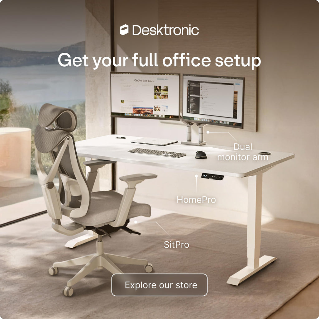Standing Desk 48x24 — Made in Europe, Ergonomic Sit Stand Home Office Desk, Electric Height Adjustable, Dual Motor, USB & USB-C Charging, Wobble-Free, Touchscreen, 3 Memory Presets