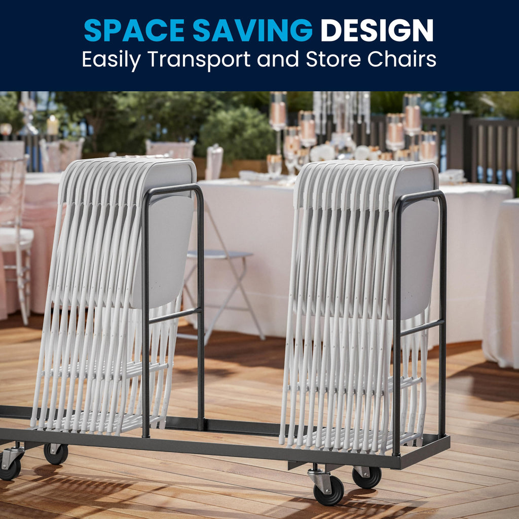 4 Pack, Hercules Series Plastic Folding Chair - White - 650LB Weight Capacity Comfortable Event Chair-Lightweight Folding Chair